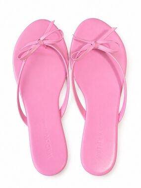 Wild Diva Pink Bow Flat Sandals